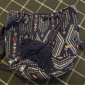 Roxy Geometric Navy and Red Shoulder Bag